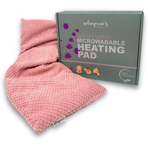 Solayman's Heating Pads for Cramps - Pink, Removable Cover, Lavender Scented