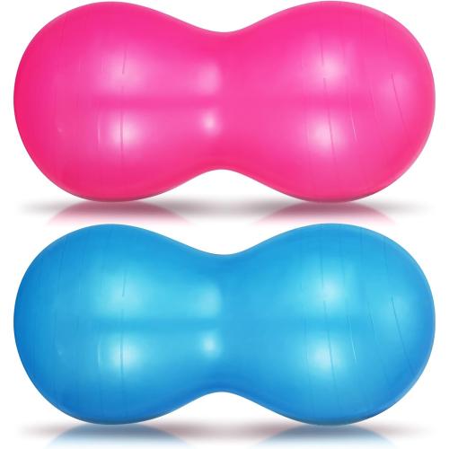 Wettarn 2 Pcs Peanut Ball Peanut Exercise Ball Pregnancy Yoga Stability Fitness Earthnut with Pump for Labor Birthing, Core Strength Training