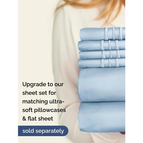 CGK Extra Deep King Single Fitted Sheet Only - Sky Blue