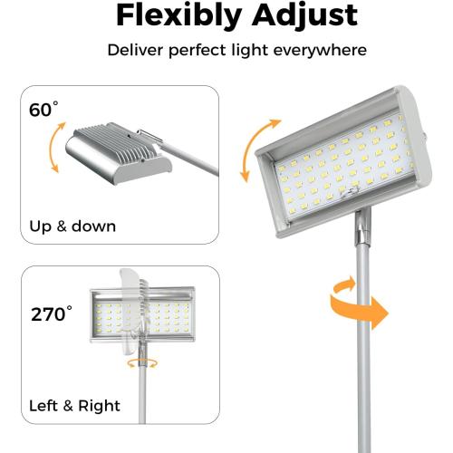 Trade Show Lights LED Display and Exhibit Arm Lighting, Connectable Tradeshow Lights Included Clamps, Mounting Brackets, Power Cables, Connect Cables (2pcs Grey)