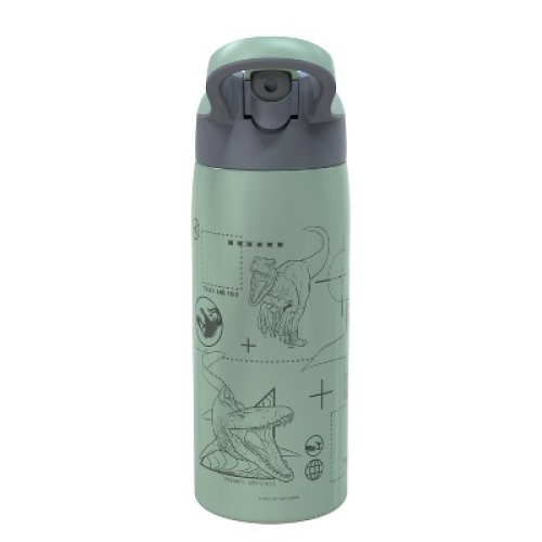 Zak Designs 19oz Jurassic World Stainless Steel Double Wall Vacuum Riverside Water Bottle Green