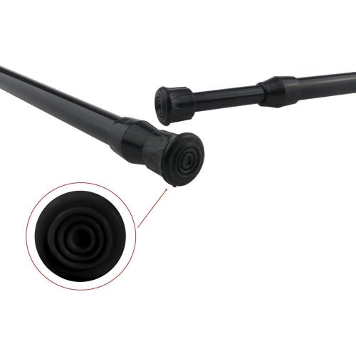 Tension Rods, 21.6-35.4 Inch Adjustable Spring Steel Cupboard Bars 4 Pack Tension Curtain Rod Shower Rod Extendable Width (Black)