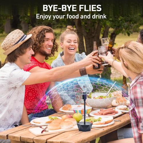 GUIDOT Fly Bug Fans for Food Tables, Fly Control Spinner Table Top Keep Flies Away from Patio Picnic Party Restaurant Kitchen Camping and BBQ