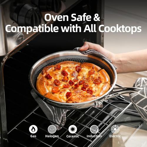 Deluxe 13 Piece Hybrid Ceramic Nonstick Stainless Steel Cookware Set