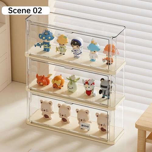 BOHOIDEE Clear Display Case for Figures, Acrylic Storage Organizers Box with Magnetic Door, Dustproof Showcase for Collectibles Action Figure(1Pack, Medium)