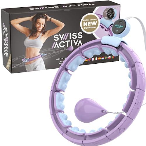 Size 23-44 Swiss Activa  S6  Infinity Hoop Premium Smart Weighted Hula Hoop with Counter 23-44in- S6  Smart Hula Hoop Fit - Exercise Equipment - Workout Equipmen
