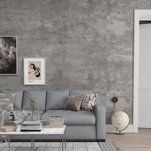 3yecao 16×354 3D Grey Concrete Cement Wallpaper Peel and Stick Faux Light Grey Concrete Contact Paper Vinyl Stained Matte Texture Adhesive Removable Gray Wallpaper for Bathroom Garage Living Room