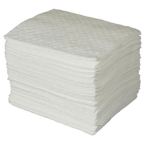Brady SPC BPO100 15 x 17 Heavy Weight Economical Oil Only Absorbent Pads - 100 ct
