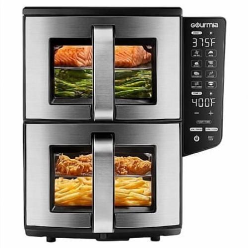 Gourmia 11 Quart Dual Basket Air Fryer with Smart Finish & 4-Layer Cooking‼️light dirt‼️