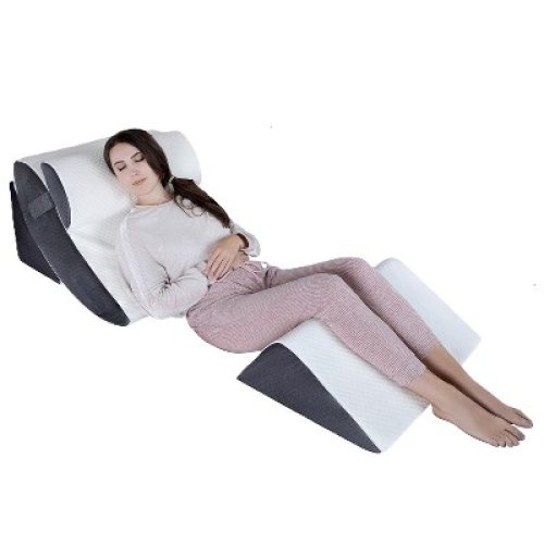 Kӧlbs Bed Wedge Pillow Chic Jacquard Cover Wedge Pillow for Sleeping and Acid Reflux, Heartburn (4 Piece Wedge Set)