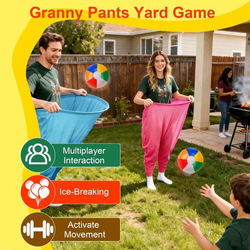19PCS Granny Pants Yard Game, Hilarious Toss Outdoor Games for Kids 4