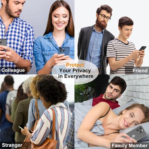 QHOHQ for iPhone 16 Pro Max Privacy Screen Protector   Camera Lens Protector, [Military Grade Shatterproof], Top 9H  Anti Spy Glass, Full Edge Coverage, Ultra Durable,with Installation Tool [3 3 Pack]