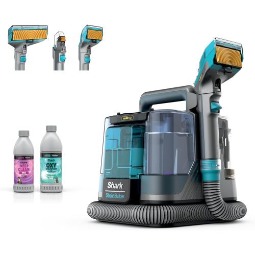 Shark StainStriker HairPro Portable Carpet, Upholstery & Area Rug Cleaner, Self-Cleaning, Stain, Hair & Odor Remover, Perfect for Pets & Car Interiors, 3 Tools & Pet Cleaning Solution, Teal, PX253BRN