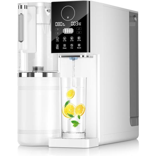 Reverse Osmosis Water Filter, Water Purifier, 8-Stage RO Filtration System, Portable Water Purifier Countertop for Kitchen, Office, RV, No Installation, White