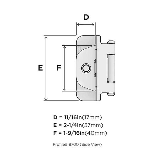 Champagne Bronze 3/8 in. (10 mm) Inset Double Demountable, Cabinet Hinge (2-Pack)