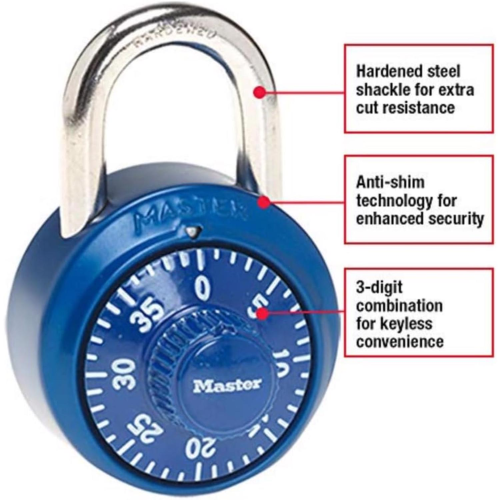 Master Lock 2 in. H X 7/8 in. W X 1-7/8 in. L Steel 3-Digit Combination Combination Padlock