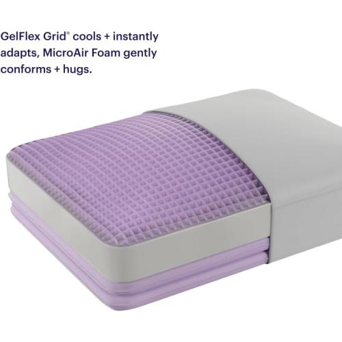 Purple DreamLayer Pillow -  - Cooling Memory Foam Alternative Neck Pillow, Soft Contour-Hugging GelFlex Grid and MicroAir Foam, Adjustable Loft, Pressure-Relieving Support