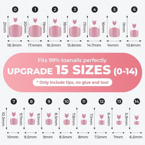 UNA GELLA French Toe Nail Press Ons, Pre-Etched 15 Sizes Sharp Square Berry Pink 180Pcs Press On Toenails False Toes Soft Gel Square Full Cover Fake Toenails for Nail Extensions DIY Salon Pedicure