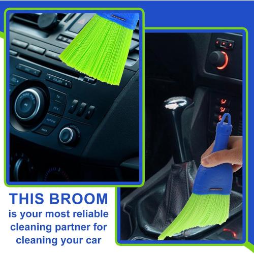 5 Pcs Whisk Broom Poly Fiber Handheld Brush Hand Broom Outdoor Broom Car Broom with Hang Hole for Cleaning Indoor Porches Floors Decks Driveways Dirt Dust