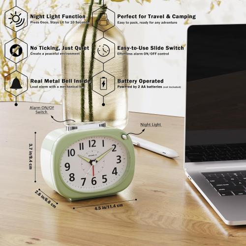 AYRELY® 4.5 Loud Analog Alarm Clock for Heavy Sleepers, 100 dB Alarm Sound