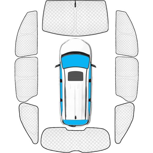 KMF 8pcs Thicken Full Sun Shades for Toyota Sienna 2021-2025 2026 Accessories,Car Window Covers Sunshade for Windshield Side Rear, UV Block and Blackout Privacy for Camping Outdoor
