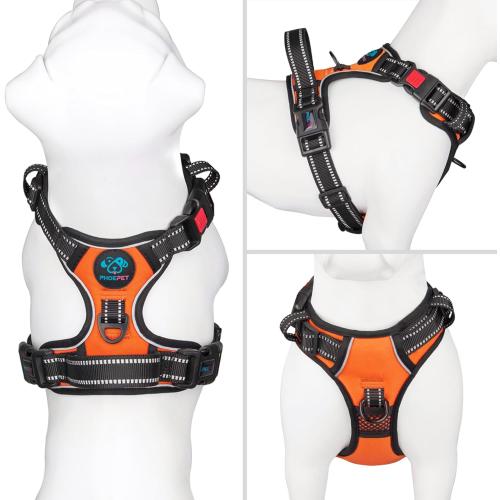 PHOEPET No Pull Dog Harness Medium Reflective Front Clip Vest with Handle