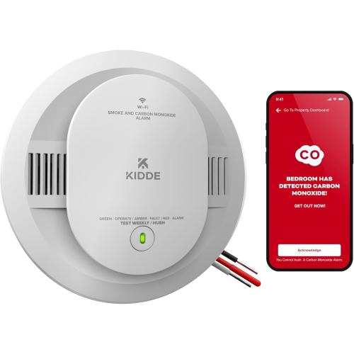 Kidde Hardwired Kidde App Enabled Smart Smoke and Carbon Monoxide Detector, AA Battery Backup, Voice Alerts, Interconnected Alarm