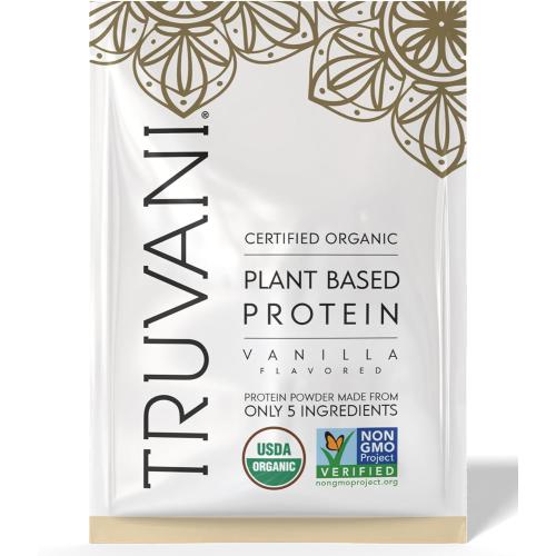 Truvani Vegan Pea Protein Powder | Vanilla | 20g Organic Plant Based Protein | 1 Serving | Keto | Gluten & Dairy Free | Low Carb | No Added Sugar