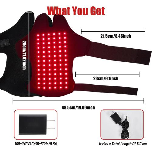 Wearable Red Light Therapy Wrap for Body Pain Relief - 3-in-1 660nm Red & 850nm Near-Infrared LED Pad with Heat for Muscle Repair, Feet, Knee, Ankle, Foot, Hands, & More Body Areas