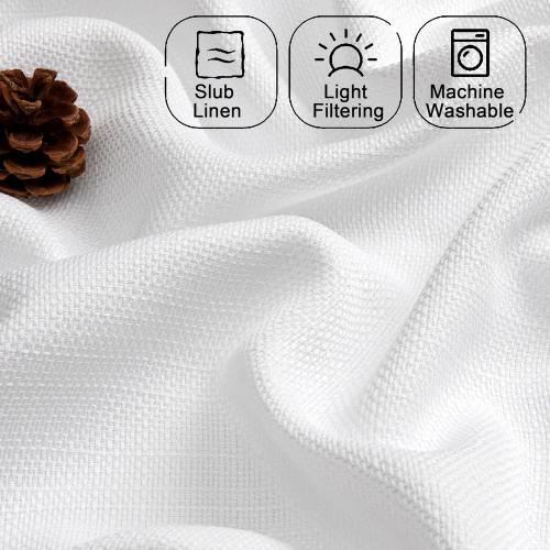 Chyhomenyc White Curtains 63 Inch Length 2 Panels