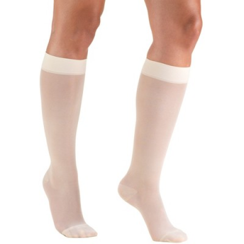Truform Sheer Compression Stockings, 15-20 mmHg, Women's Knee High Length, 20 Denier Black 3X-Large