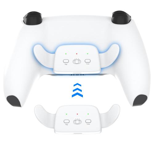CHARM FOCUS Remap Kit with 2 Back Paddles for PS5 Controller BDM-030/040/050 , DIY PS5 Controller Mod Shell with Back Buttons Support Mapping & Turbo, Swappable Thumbsticks, White