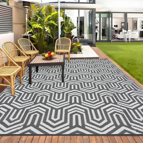 Garvee Outdoor Rug Large Waterproof Reversible Patio Rug