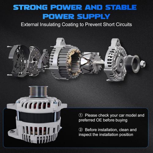Alternator 11538 for JX35 2013 & QX60 2014-2016 3.5L for Pathfinder 3.5L 2013-2017 & Murano 3.5L 2015-2017 Vehicle Replacement Alternator 150A 7PK 11538N 23100-3JA1A 231003JA1A