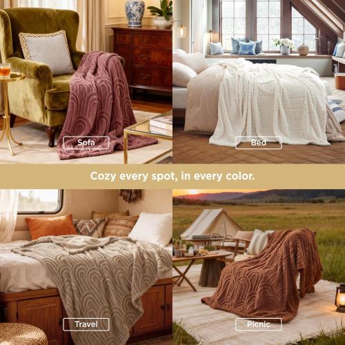 Bedsure GentleSoft Pink Throw Blankets for Women - Super Soft Cozy Modern Decorative Throw Blankets for Girls, Aesthetic Pink Cozy Accent for Couch & Bed, Dusty Rose, 50x60 Inche