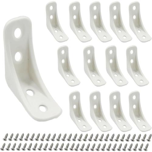 Plastic Nylon Corner Brackets, 30Pcs, 39x39x16mm, White