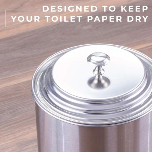 JS Jackson Supplies Free Standing Extra Large Toilet Paper Holder - Stainless Steel