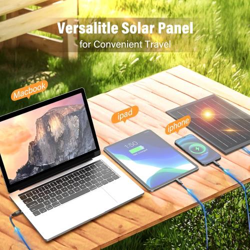 JINLICTE Solar Fan with LED Lantern, Camping Fan with 7W Solar Panel, Rechargeable Solar Powered for Outside, Quiet Battery Operated Tent for Picnic, Barbecue, Fishing, Travel