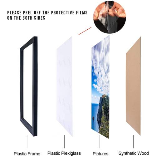 MENNTHUI 16x22 Black Picture Frame, Wall Mounting Horizontally or Vertically, Decoration for Photos, Paintings, Posters, Artwork