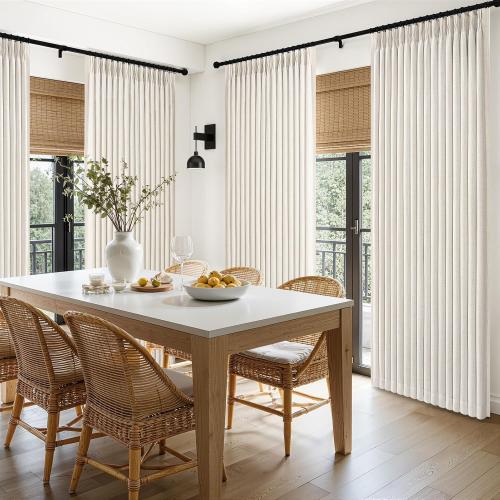 70 Inch Extra Wide Blackout Tall One Curtains for Large Windows 66 Living Room,Pinch Pleated Thick Drapes Sliding Glass Patio Door Memory Trained Heavy Duty Linen Thermal 70Wx108Lx 1 Panel,Birch