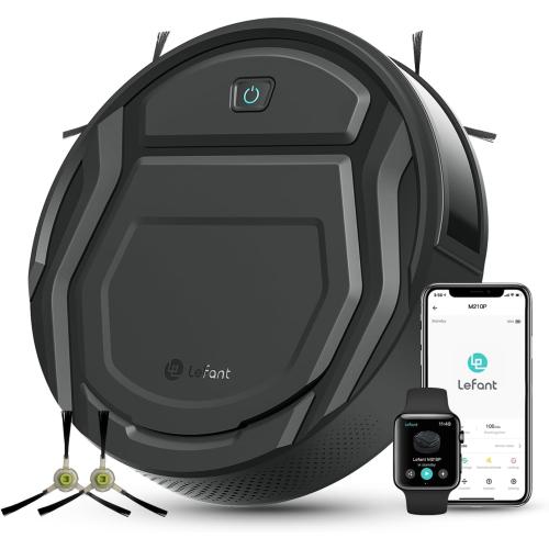 Lefant Robot Vacuum Cleaner M210 Pro,Slim,Quiet,2200Pa Suction,120 Min Self-Charging Robotic Vacuums, Freemove 3.0,WiFi/APP/Alexa,6 Cleaning Modes Ideal for Hard Floors Pet Hair Low Carpet,Black