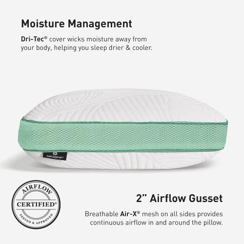 Bedgear Level Cuddle Performance Pillow - Firm Bed Pillow for Side Sleepers - Moisture Wicking Removable Cover - Size 3.0