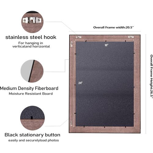 ArtXO Antique 18x24 Picture Frame,2.75 Wide Wooden Vintage Ornate Photo Frame 18 by 24 In,Gallery WAll Art Decor,Bronze Gold & Aquamarine 5