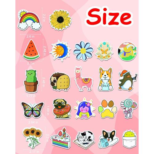 EOAOD 200 Cute Aesthetic Water Bottle Stickers for Kids, Waterproof Vinyl