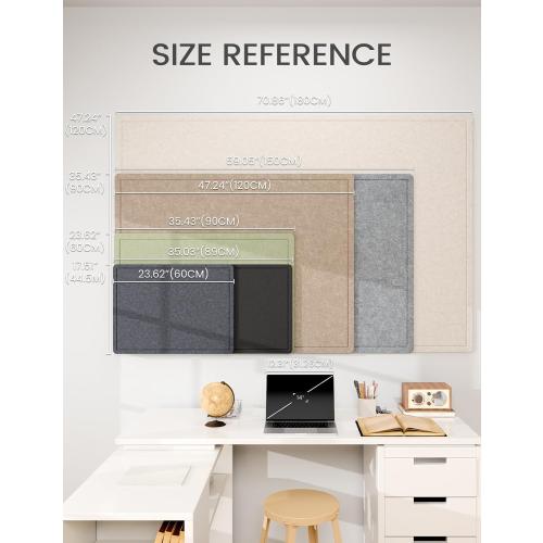 Fluxynara 47.2 x 35.4 Large Bulletin Board, Aqua Blue | Cork Board Alternative with 24 Removable Adhesive Tabs, Foldable Felt Pin Board for Home, Office, Classroom & Dorm
