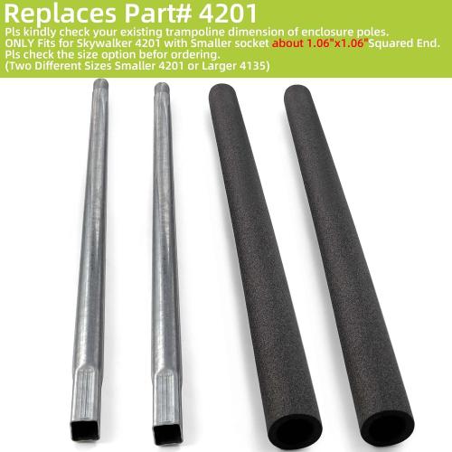 Trampoline Poles Replacement for Skywalker Or Jumpzylla,Galvanized Trampoline Enclosure Pole for Skywalker or Jumpzylla,Replace Parts#4201 4202 4135 OR for Jumpzylla 8ft 10ft&12ft 14ft