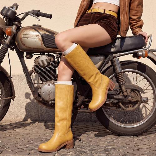SIZE 7.5 ❗❗Athlefit Knee High Boots Square Toe Ridng Chunky Tall Boots for Women