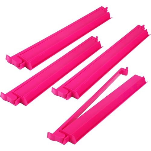 4 Pcs 18.7 Inch Hot Pink Acrylic Mahjong Tile Racks with Pushers for Game Night American Mahjong Racks Tile Set for Mah Jong Lovers and Beginners