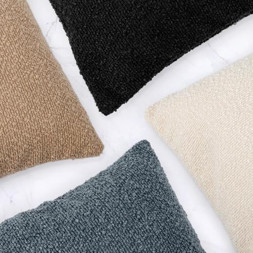14x36 inch Boucle Lumbar Pillow Cover, Black Woven Texture Neutral Long Pillow Cover Breathable Cushion Case for Couch Sofa Bed Living Room Home Decor (Cover Only)
