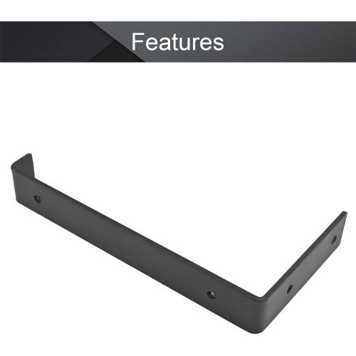 MroMax 1Pcs Wall Shelf Brackets  Heavy-Duty  Metal Shelf Supports L Corner Brace with Lip Black